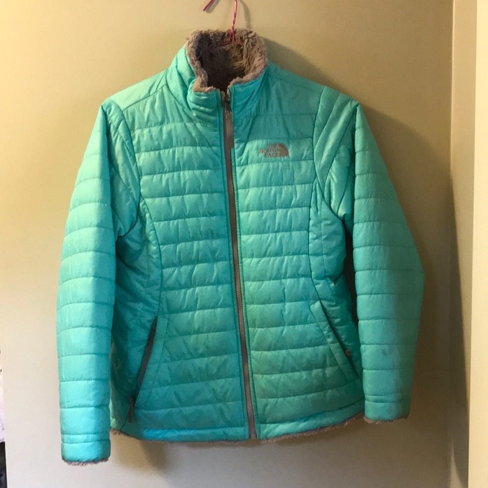 Girls north face reversible mossbud swirl jacket